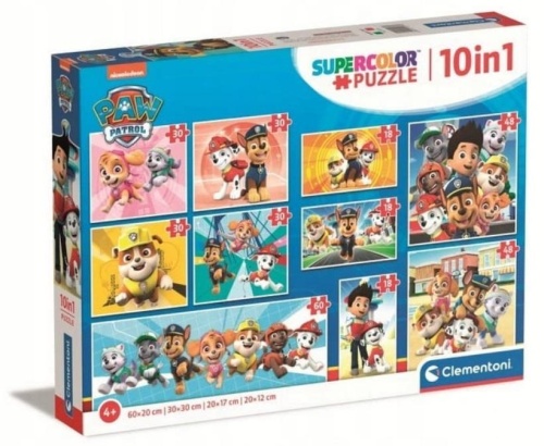 Puzzle 10w1 Super Kolor Psi Patrol, Clementoni