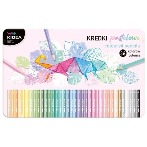 KREDKI TRÓJKĄTNE PASTELOWE 36 KOLORÓW KIDEA