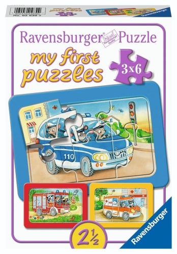 Puzzle 3x6 Emergency Vehicles, Ravensburger