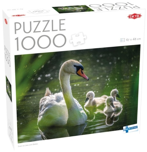 Puzzle 1000 Łabędź na jeziorze z dziećmi, Tactic