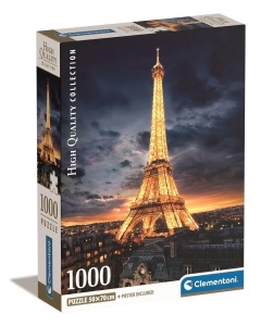 PUZZLE 1000 COMPACT TOUR EIFFEL, CLEMENTONI