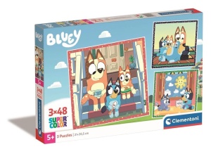 PUZZLE 3X48 SUPER KOLOR BLUEY, CLEMENTONI