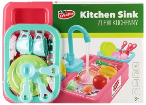 ZESTAW KUCHENNY ZLEW RÓŻOWY, MEGA CREATIVE