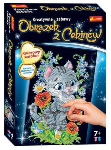 OBRAZEK Z CEKINÓW. KOTEK, RANOK-CREATIVE