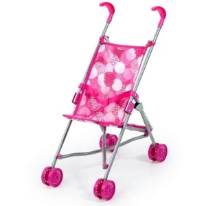 WÓZEK SPACERÓWKA DLA LALEK RÓŻOWY BUGGY