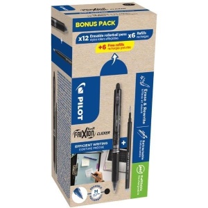 PIÓRO KULKOWE CLICKER 12SZT + 12SZT WKLAD NIEBIESK