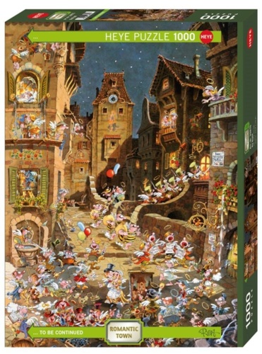 Puzzle 1000 Romantyczne miasto - Noc, Ryba, Heye
