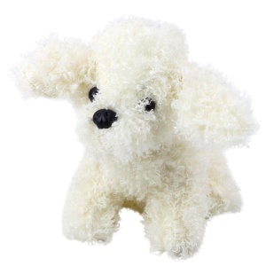 PUDEL MINIATUROWY PLUSZOWY BIAŁY 20CM, LEANTOYS