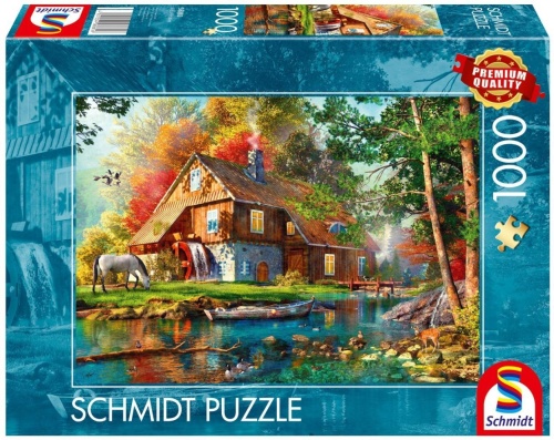Puzzle PQ 1000 Młyn wodny piękną jesienią, Schmidt