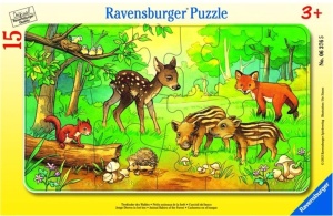 PUZZLE 15 LEŚNE ZWIERZĘTA, RAVENSBURGER