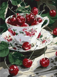 MALOWANIE PO NUMERACH - WIŚNIOWA ROZKOSZ 30X40CM