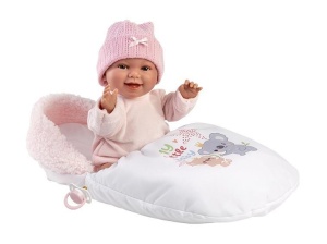 LALKA ŚMIEJĄCA SIĘ CHLOE W ŚPIWORKU 38CM, LLORENS