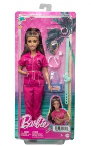 BARBIE LALKA RÓŻOWY KOMBINEZON HPL76, MATTEL