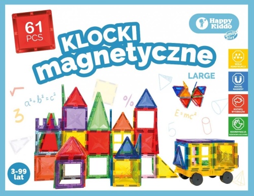 Klocki magntyczne 61el, Smily Play