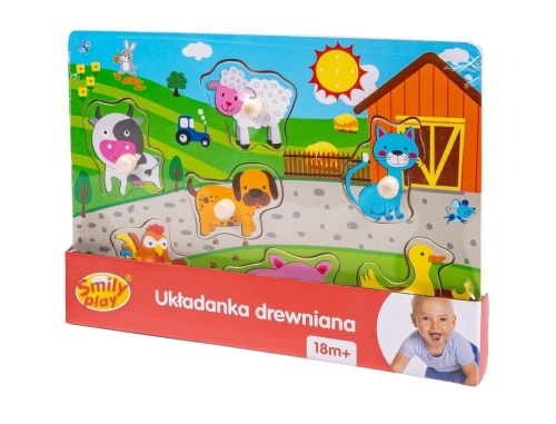 Układanka drewniana Zagroda, Smily Play