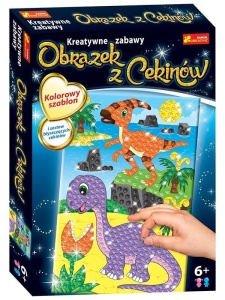 OBRAZEK Z CEKINÓW. DINOZAUR PARAZAUROLOF