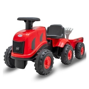 JEŹDZIDEŁKO TRAKTOR Z PRZYCZEPĄ BENNY CZERWONY