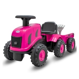 JEŹDZIDEŁKO TRAKTOR Z PRZYCZEPĄ BENNY RÓŻOWY