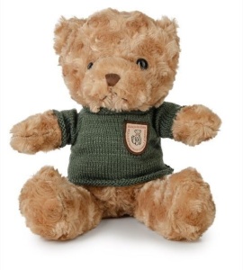 MIŚ KUDŁATY 22CM W SWETERKU ZIELONY, DAFFI