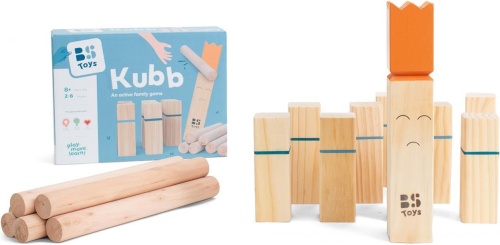Kubb - szachy wikingów drewniane, BS Toys