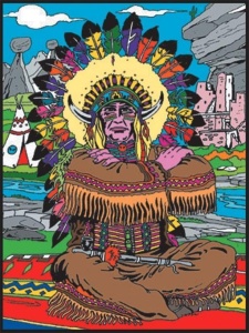 KOLOROWANKA WELWETOWA 47X35CM WÓDZ INDIAN