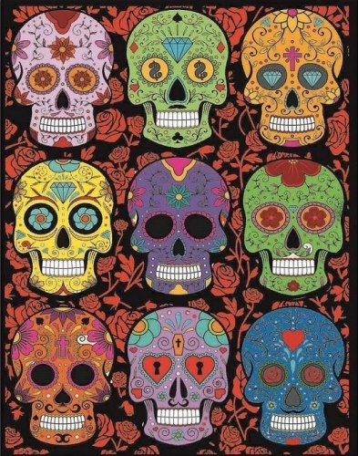 Kolorowanka welwetowa 47x35cm Czaszki, Colorvelvet