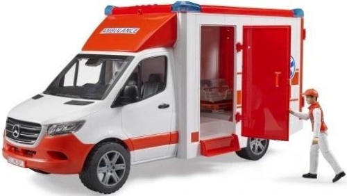 MB Sprinter Ambulans z figurką ratownika, Bruder