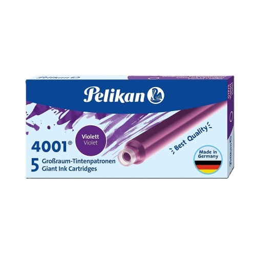 Naboje atramentowe długie 5szt fioletowe, PELIKAN