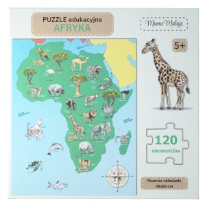 PUZZLE EDUKACYJNE AFRYKA 120EL, MAMA MALUJE