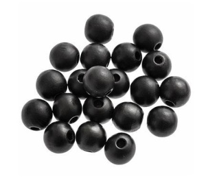 KORALIKI DREWNIANE 16MM 20SZT MATOWA CZERŃ
