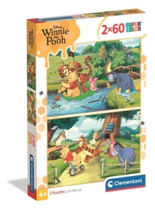 PUZZLE 2X60 WINNIE THE POOH 100, CLEMENTONI