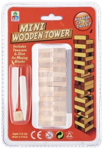 GRA WIEŻA MINI DREWNIANA + AKCESORIA