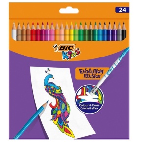 KREDKI OŁÓWKOWE KIDS EVOLUTION ILLUSION 24 KOL BIC