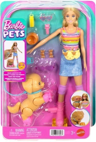 Barbie na rolkami i pieskiem, Mattel