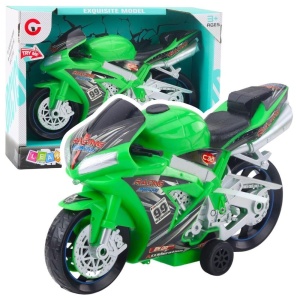 MOTOR WYŚCIGOWY Z NAPĘDEM ZIELONY, LEANTOYS