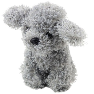 PUDEL MINIATUROWY PLUSZOWY SZARY 20CM, LEANTOYS