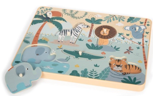 Puzzle z odgłosami zwierząt Safari, Small Foot