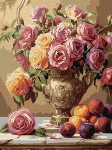 MALOWANIE PO NUMERACH - WIELOBARWNE RÓŻE 30X40CM