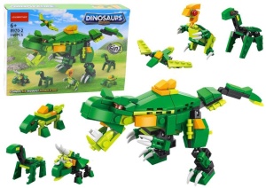 KLOCKI KONSTRUKCYJNE DINOZAURY 6W1 160EL, LEANTOYS
