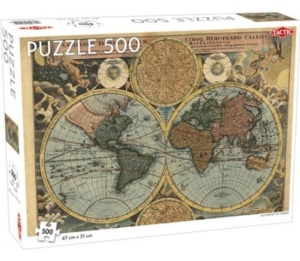 PUZZLE 500 AROUND THE WORLD OLD MAP OF THE WORLD