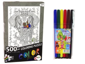 PUZZLE 500 DO KOLOROWANIA SŁOŃ, LEANTOYS