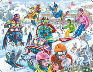 UKŁADANKA SKUTERY ŚNIEŻNE I SNOWBOARDZISTA MAXI
