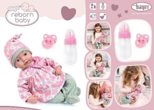 Lalka Reborn Baby Doll 38cm, Bayer Design
