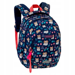 Plecak szkolny 3 komorowy AstraBag DEAR PUPPY dla dziewczynek granatowy