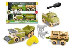MINI FARMA TRAKTOR Z PRZYCZEPĄ DO SKRĘCANIA, ARTYK
