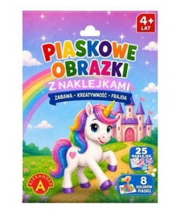 PIASKOWE MALOWANKI Z NAKLEJKAMI - JEDNOROŻEC ALEX