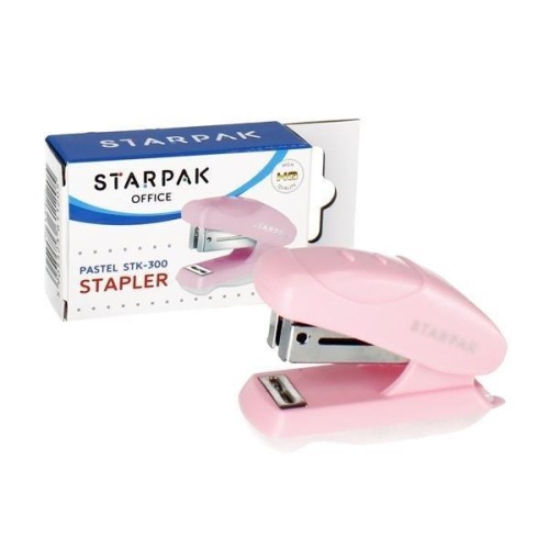 Zszywacz mini STK-300 pastel różowy, STARPAK