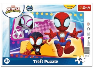 PUZZLE 15 RAMKOWE PAJĘCZA PACZKA TREFL, TREFL
