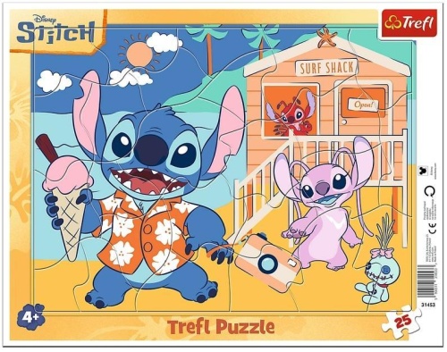 Puzzle 25 ramkowe Radosny Stitch TREFL, Trefl