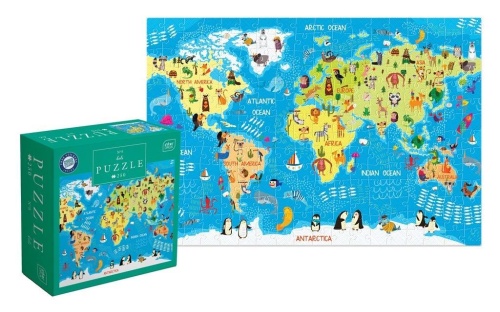 Puzzle 250 Kids 5 World Map, INTERDRUK